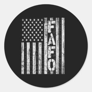 Vintage US-Flagge Trump Fafo Patriotic Retro Runder Aufkleber