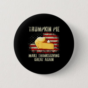 Vintage US-Flagge Trumpkin Pie Erntedank Gr Button