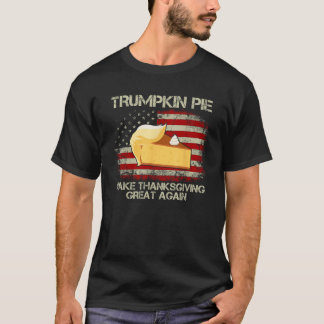 Vintage US-Flagge Trumpkin Pie Erntedank Gr T-Shirt