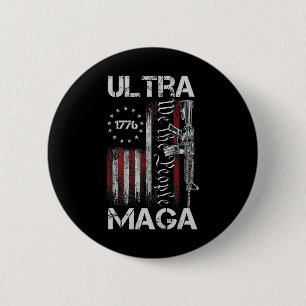 Vintage US-Flagge Ultra Mega Gun USA 4. Juli 2009 Button