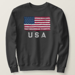 Vintage US-Flagge (weißer Text) Sweatshirt