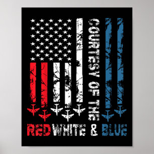 Vintage US-Flaggen-Shirt mit freundlicher Genehmig Poster