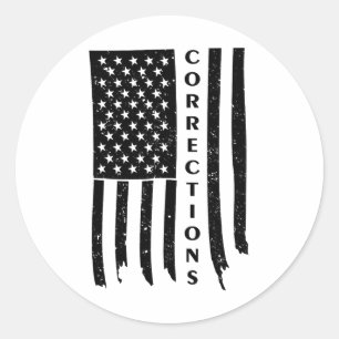 Vintage US-Flaggenkorrekturen Funny Correction of Runder Aufkleber