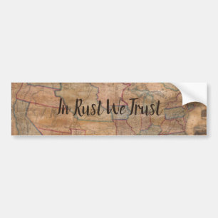 Vintage US-Karte "Rust We Trust" Autoaufkleber
