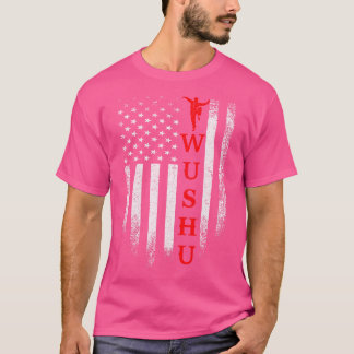 Vintage US Kung Fu amerikanische Flagge Wushu Funn T-Shirt