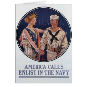 Vintage US-Marine-Amerika-Anrufe, die Plakat