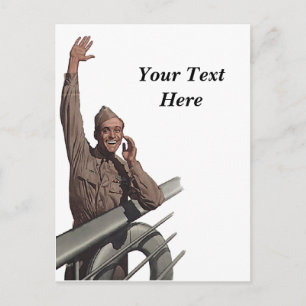 Vintage US MARINE Sailor Shout Post Card Postkarte