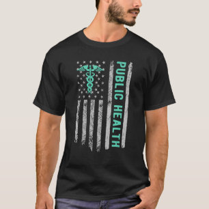 Vintage US Public Health Nurse American Flag Party T-Shirt