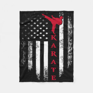 Vintage US Red White Karate American Flag Cool Fleecedecke
