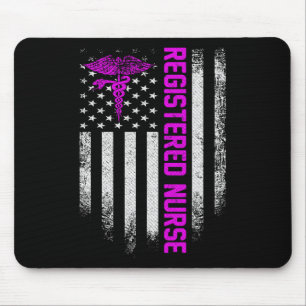 Vintage US Rn Registered Nurse American Flag Patch Mousepad