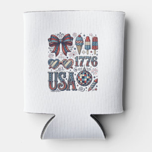 Vintage USA 1776 Patriotisches Sommer-Shirt Design Dosenkühler