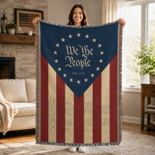 Vintage USA 250. Geburtstagsflagge, Patriotische F Decke