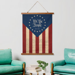 Vintage USA 250. Geburtstagsflagge, Patriotische F Wandteppich Mit Holzrahmen