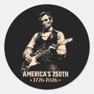 Vintage USA 250-Jahr-Jubiläum Abe Lincoln Runder Aufkleber
