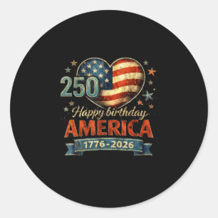 Vintage USA 250 Jahre 1776–2026 Unabhängigkeitstag Runder Aufkleber