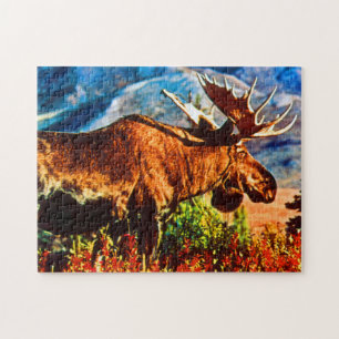 Vintage USA Alaska Bull-Elch Puzzle