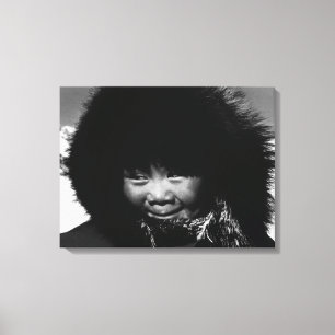 Vintage USA Alaska Eskimo-Kind Leinwanddruck