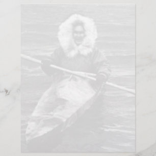 Vintage USA Alaska eskimo und sein Kajak