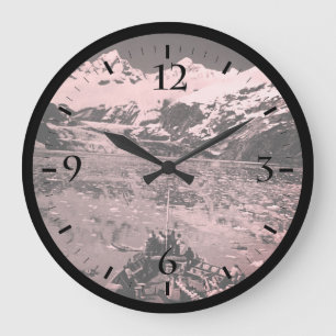 Vintage USA Alaska Gletscherbucht Nationaldenkmal Große Wanduhr