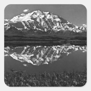 Vintage USA Alaska großartig mt mckinley 1970 Quadratischer Aufkleber