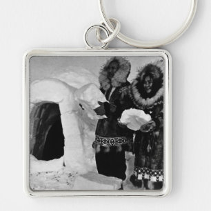 Vintage USA Alaska Iglu-Erbauer 1970 Schlüsselanhänger