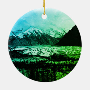 Vintage USA Alaska Matanuska Gletscher Keramik Ornament