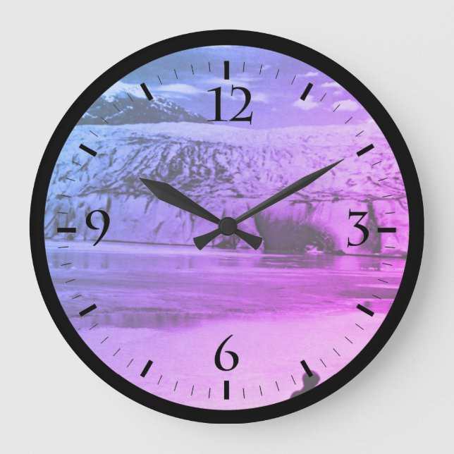 Vintage USA Alaska Mendenhall Gletscher Juneau Große Wanduhr (Vorderseite)