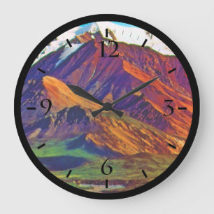 Vintage USA Alaska Mt Mckinley Nationalpark Große Wanduhr