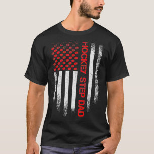 Vintage USA American Flag Hockey Step Vater Distan T-Shirt