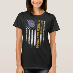 Vintage Usa American Flag Us Veteran Proud Retired T-Shirt