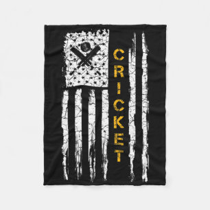 Vintage-USA-Amerikanische-Flagge-Cricket-Spieler-S Fleecedecke