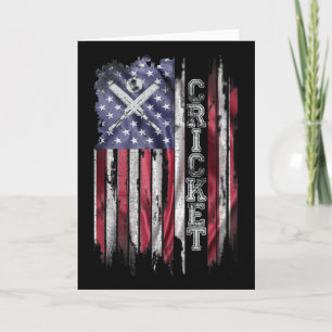 Vintage-USA-Amerikanische-Flagge-Cricket-Spieler-S Karte