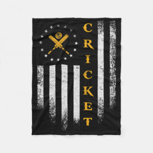 Vintage-USA-amerikanische Flagge Cricket-Spieler-T Fleecedecke