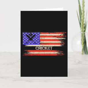 Vintage-USA-Amerikanische-Flagge-Cricket-Spieler-T Karte
