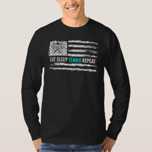Vintage-USA-Amerikanische-Flagge-Essen-Schlaf-Tenn T-Shirt