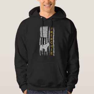 Vintage-USA-Amerikanische-Flagge-Französische-Bull Hoodie