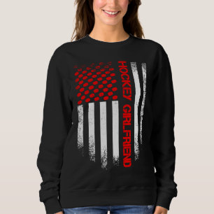 Vintage USA Amerikanische Flagge Hockey Freundin D Sweatshirt