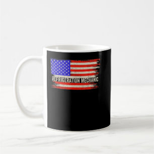 Vintage USA Amerikanische Flagge Kälteanlagenmecha Kaffeetasse