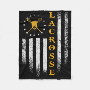 Vintage-USA-Amerikanische-Flagge-Lacrosse-Spieler- Fleecedecke
