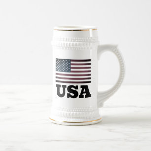 Vintage-USA-Amerikanische-Flagge-retro-Bierkrug-Ta Bierglas