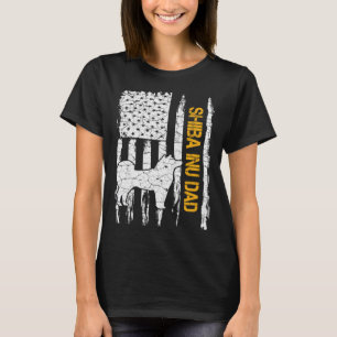 Vintage USA Amerikanische Flagge Shiba Inu Hund Pa T-Shirt