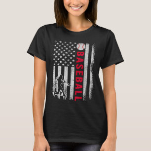 Vintage USA Amerikanische Flagge Stolz Baseball Te T-Shirt