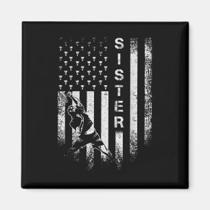 Vintage-USA-Amerikanische-Flagge-Stolze-Federball- Magnet
