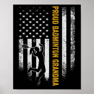 Vintage-USA-Amerikanische-Flagge-Stolze-Federball- Poster