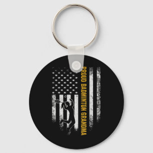 Vintage-USA-Amerikanische-Flagge-Stolze-Federball- Schlüsselanhänger