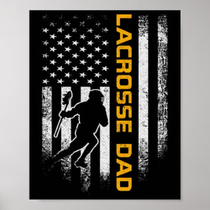 Vintage-USA-Amerikanische-Flagge-Stolzer-Lacrosse- Poster