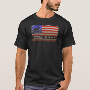 Vintage-USA-Amerikanische-Flagge-Stolzer-Pitbull-O T-Shirt