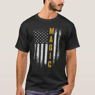 Vintage-USA-Amerikanischer-Flag-Zauberer-Lustig-Ma T-Shirt