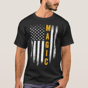 Vintage-USA-Amerikanischer-Flagge-Zauberer-Zaubert T-Shirt