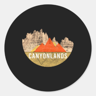 Vintage USA Bergwandern - Canyonlands National Runder Aufkleber